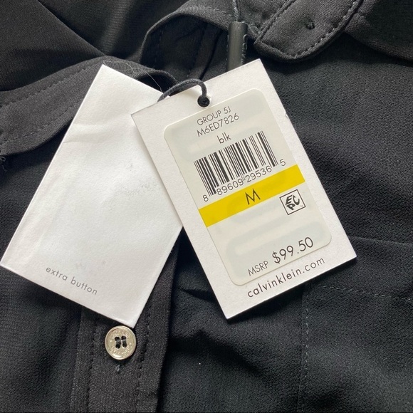 NWT Calvin Klein Double Layer Black Dress Size M - Picture 6 of 8